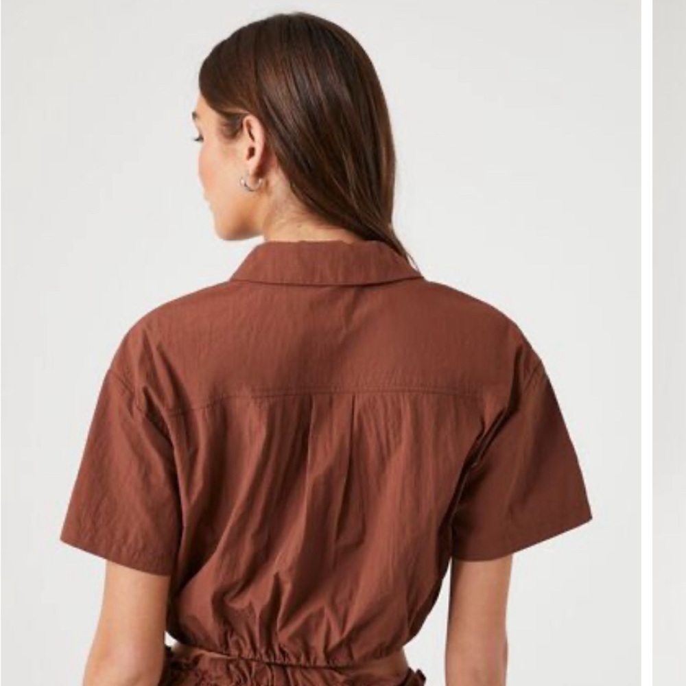Forever 21 Woven Top/ Button Cappuccino Size M - Picture 9 of 9